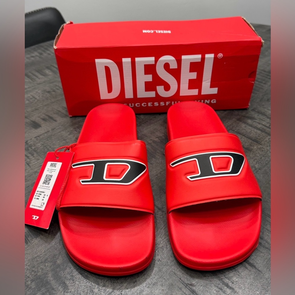 Diesel Vibrant Red Slides
